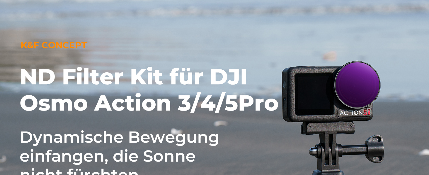 Набір фільтрів K&F Concept ND для DJI Osmo Action 4/5 PRO: ND8, ND16, ND32, ND64. Фільтри нейтральної щільності для екшн-камери. HD скло, поляризація.