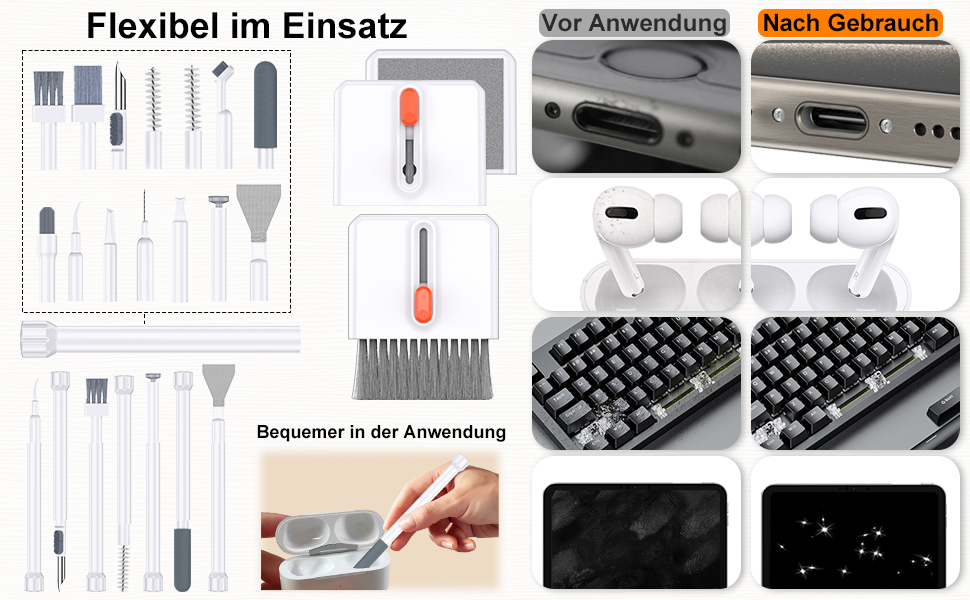 Набір для чищення VICHYIE 32 в 1: клавіатура, телефон, навушники AirPods, iPhone, планшет, ноутбук, монітор, камера