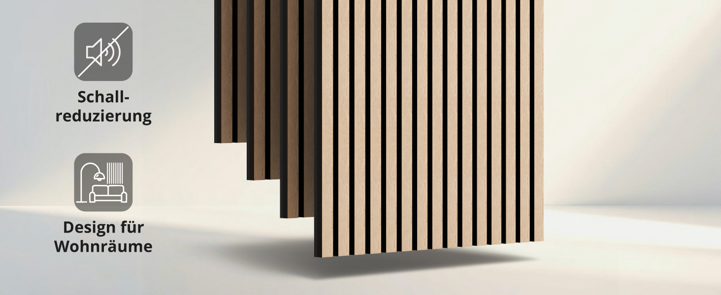 Акустичні панелі з дерева 60x60 см, колір горіх (4 шт.) — стінні звукопоглинаючі панелі-ламелі для шумоізоляції та покращення акустики приміщення