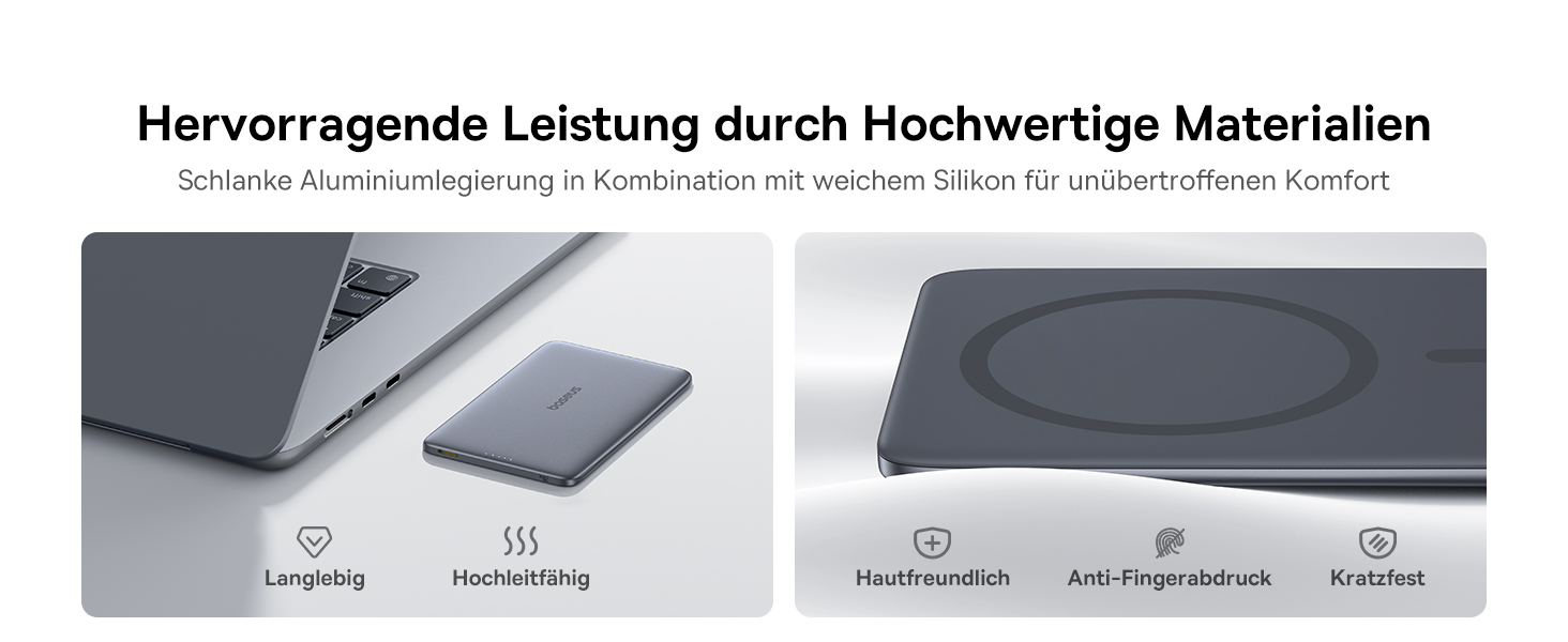 Power Bank Baseus Picogo AM41: 5000mAh, Magsafe, PD 20W, бездротова зарядка, USB-C, для iPhone 17/16/15/14/13/12, Space Grey