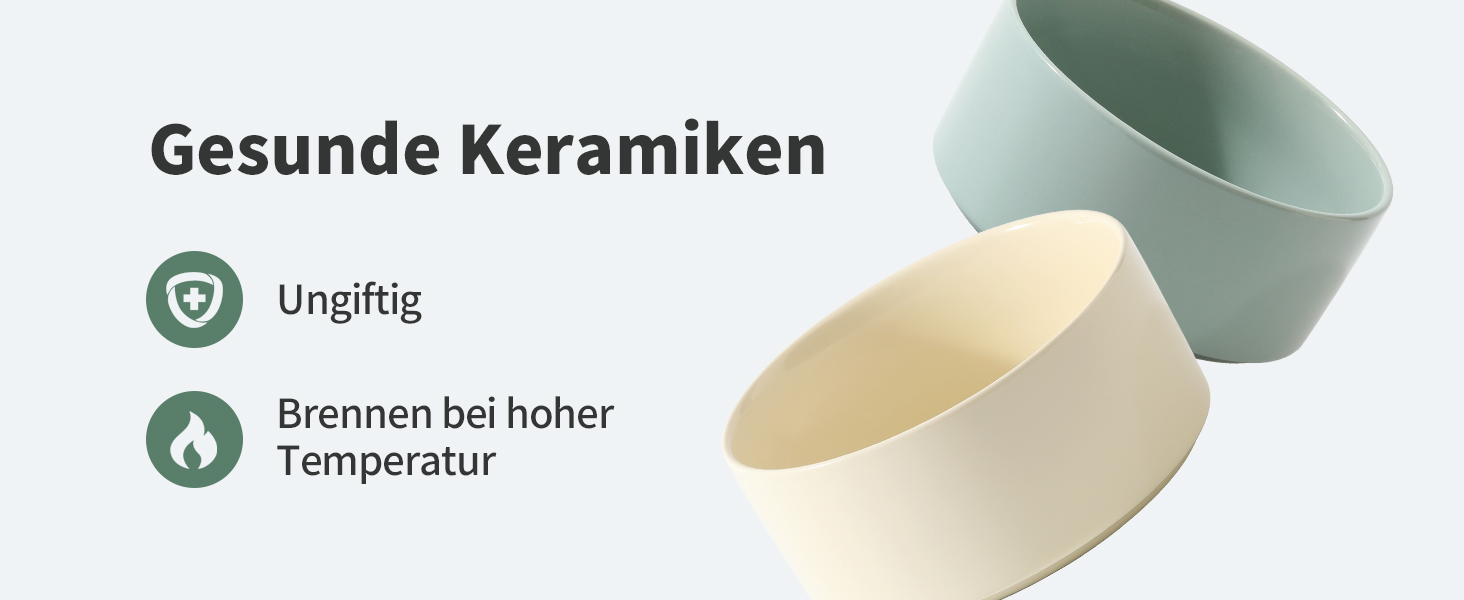 Керамічна миска для собак 21 см на підставці, великі породи, годівниця та поїлка (1 шт., світло-зелена)