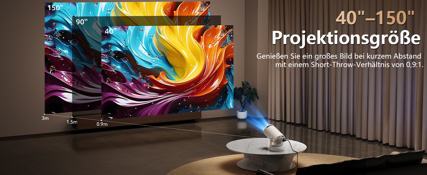 Mini проєктор HY300 HIFI: 4K/1080p, 300 ANSI люмен, Wi-Fi 6, Bluetooth, автоматична корекція трапецеїдальних спотворень для дому та кінотеатру