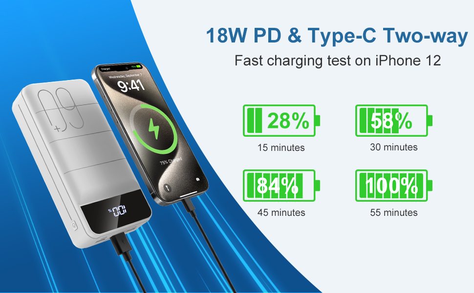 Power Bank 60000mAh 22,5W PD USB-C Чорний - Зовнішній акумулятор для смартфонів, планшетів та інших пристроїв