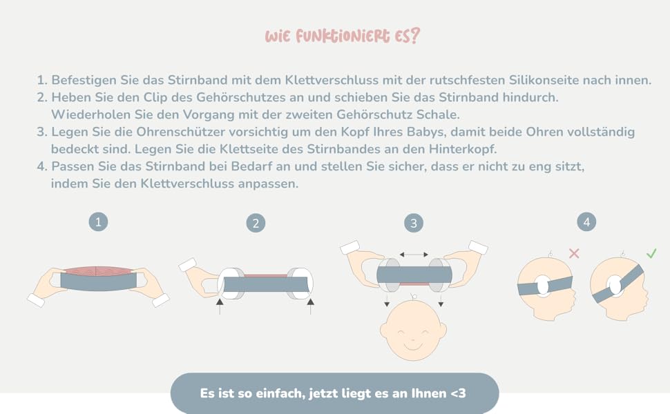 Навушники для захисту від шуму для немовлят та малюків (до 36 місяців) - 34 dB, сертифіковано CE, регульовані