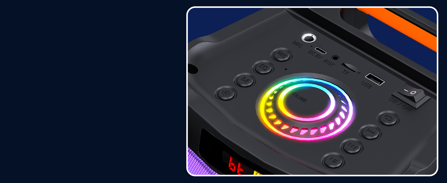 Караоке-машина JYX з 2 мікрофонами, портативна Bluetooth колонка з RGB-підсвіткою, караоке система для дому, вечірок, PA-система для дорослих, Party Box, підтримка TF/USB, AUX, FM, Rec, TWS, чорний