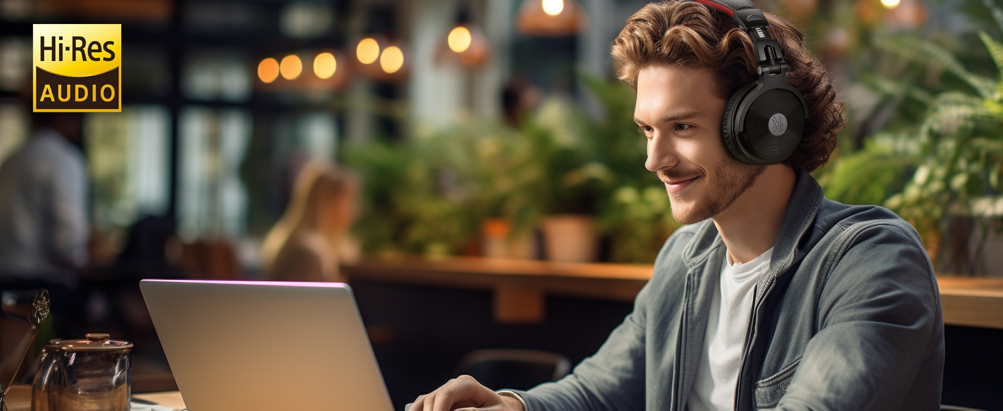 OneOdio Бездротові навушники Over-Ear Bluetooth з Bluetooth 5.2, 50мм драйвер, Hi-Fi Stereo, складні, з мікрофоном для ноутбука/телефону/ПК - Червоні