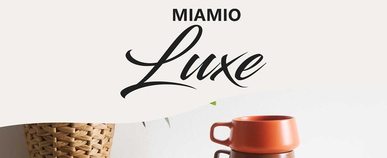 MIAMI - Set of 4 x 320 ml Coffee Cups/Cappuccino Cups with Saucers/Elegant/Modern/Coffee Cups made of Stoneware - Luxe Collection 4-Piece Set (Beige Pastel)