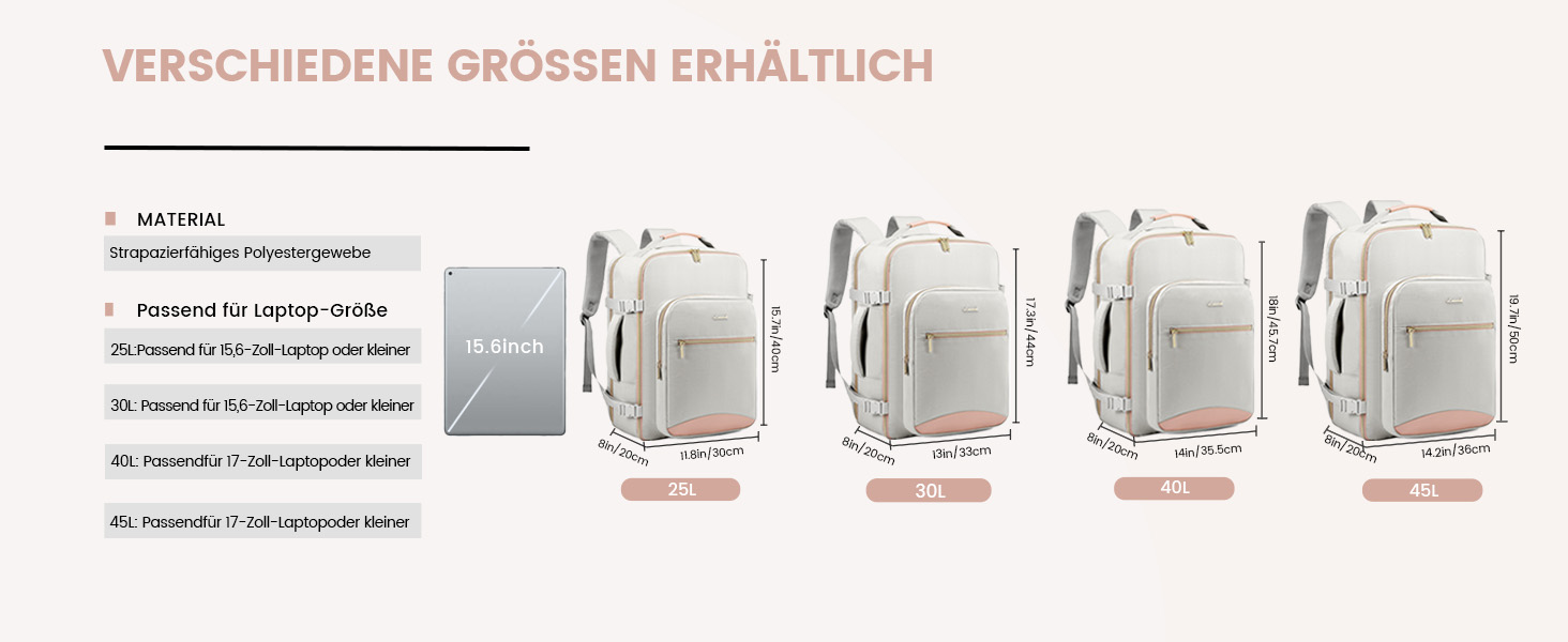 Рюкзак LOVEVOOK для ручної поклажі в літак, 40L, великий, для жінок, валіза-рюкзак, водонепроникний, для ноутбука 17 дюймів, для подорожей, бізнесу, відпочинку, хайкінгу, вихідних (L, чорний+коричневий)