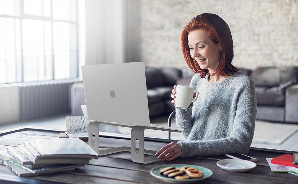 Підставка для ноутбука Soundance, алюміній, ергономічна, для моніторів 10-15.6 дюймів, сіра