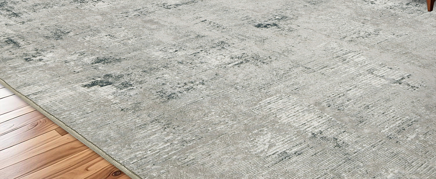 Килим для вітальні блакитний вінтажний меланжевий з ефектом вицвітання, короткий ворс, килими, прання, нековзкі килими для спальні (200x300 см, зелено-сірий)