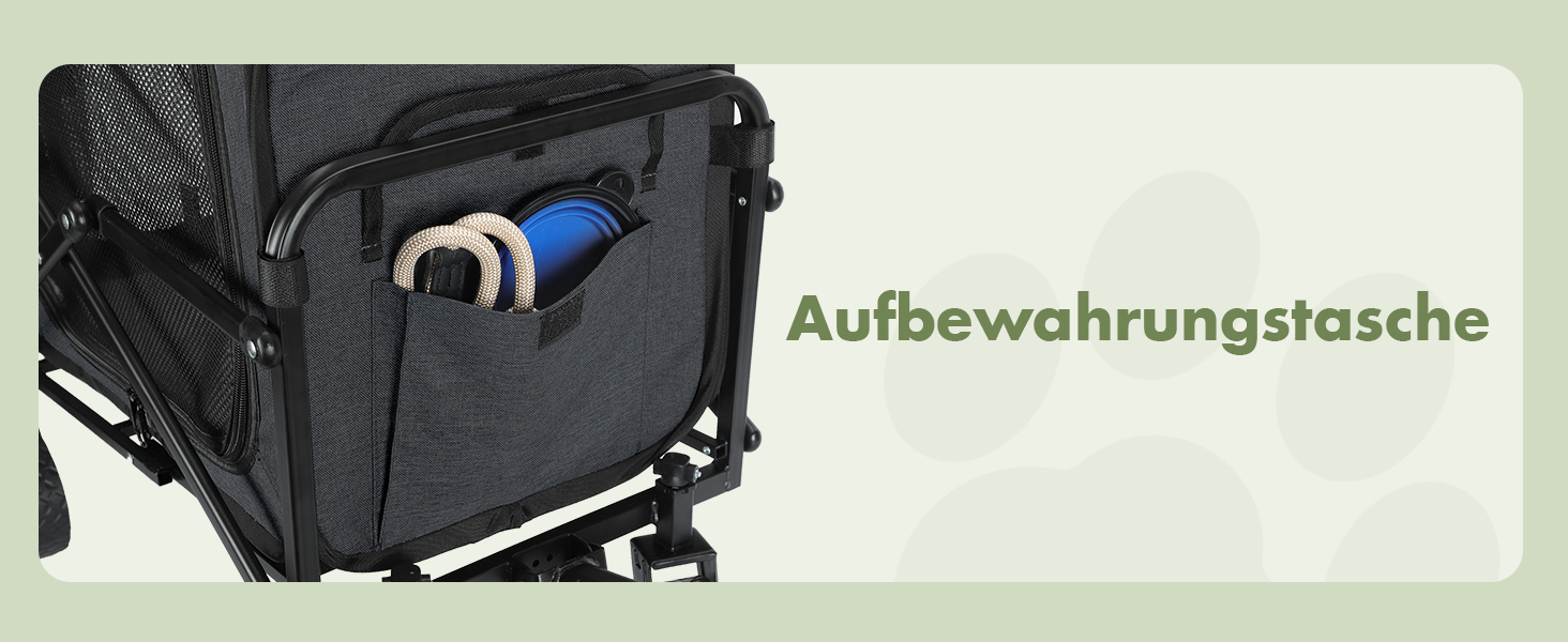 Транспортер для собак на колесах, велика візок для собак та котів до 18 кг (Чорний, Сірий)