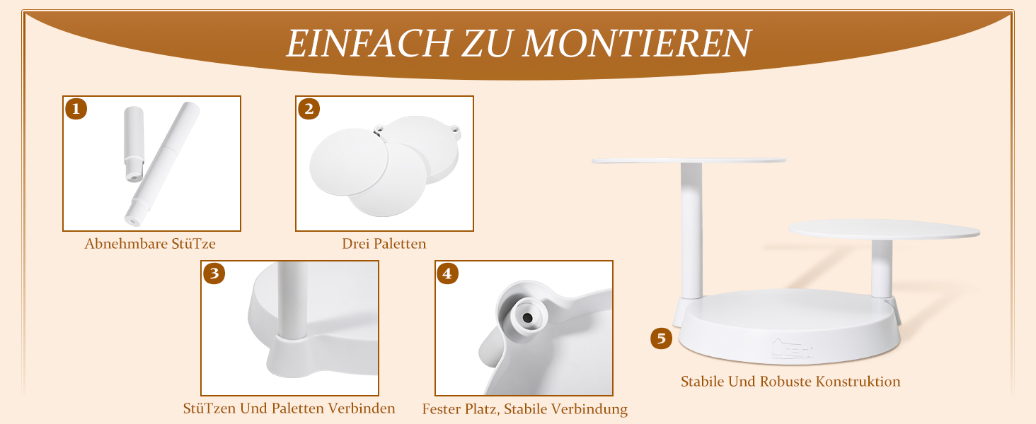 Обертова підставка для тортів Uten - поворотний стіл для випічки, декорування тортів, з пластику