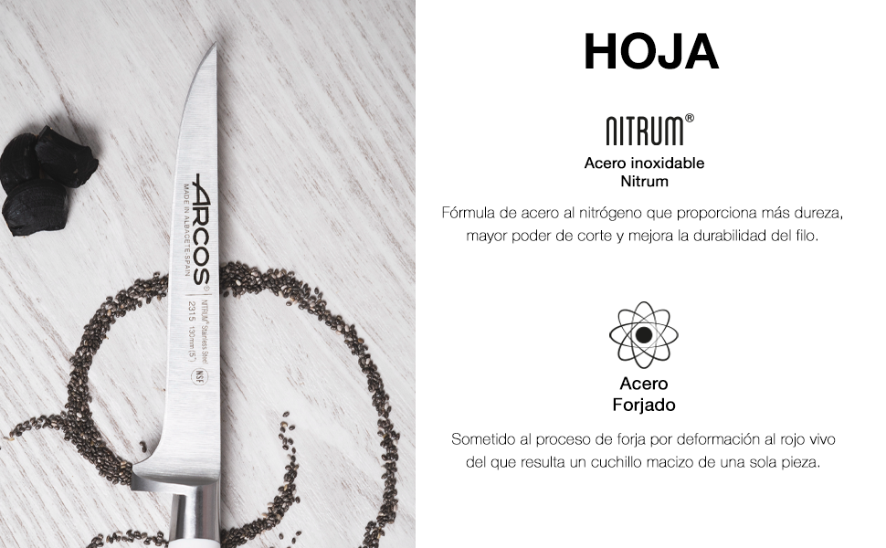 Ніж Arcos Serie Riviera Santoku 180 мм - професійний японський ніж з нержавіючої сталі з ручкою з POM