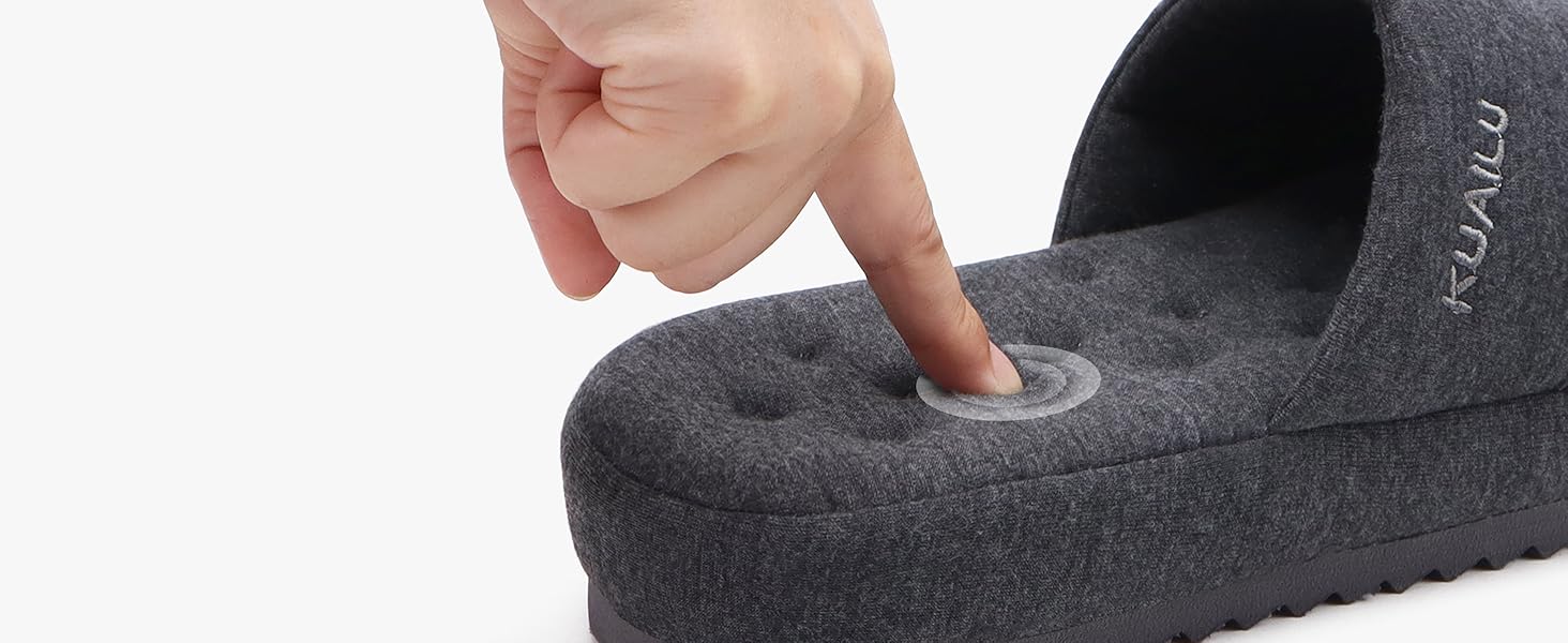 Чоловічі тапочки KuaiLu: стильні, з м'якою устілкою з піною пам'яті, для дому та вулиці, сірі, 46 EU