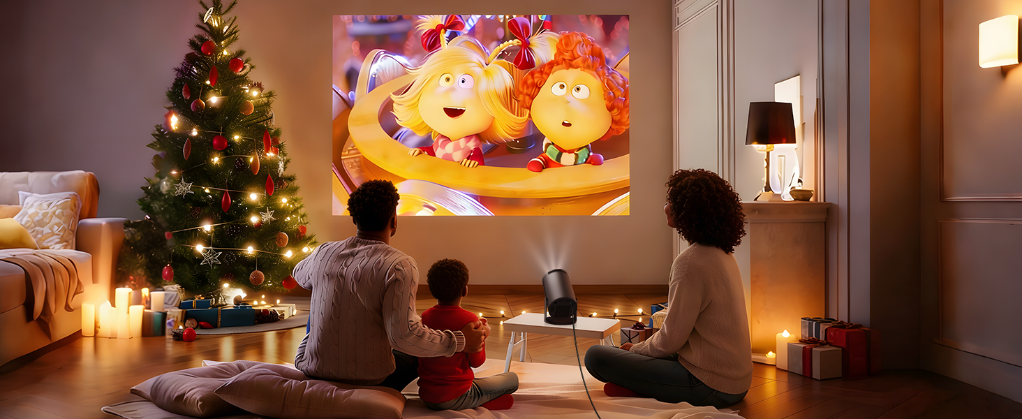 Lyncast OptiBarrel 500: Портативний проєктор 4K з Wi-Fi 6, Bluetooth 5.4, Android 11 та підтримкою iOS/HDMI/USB. Чорний