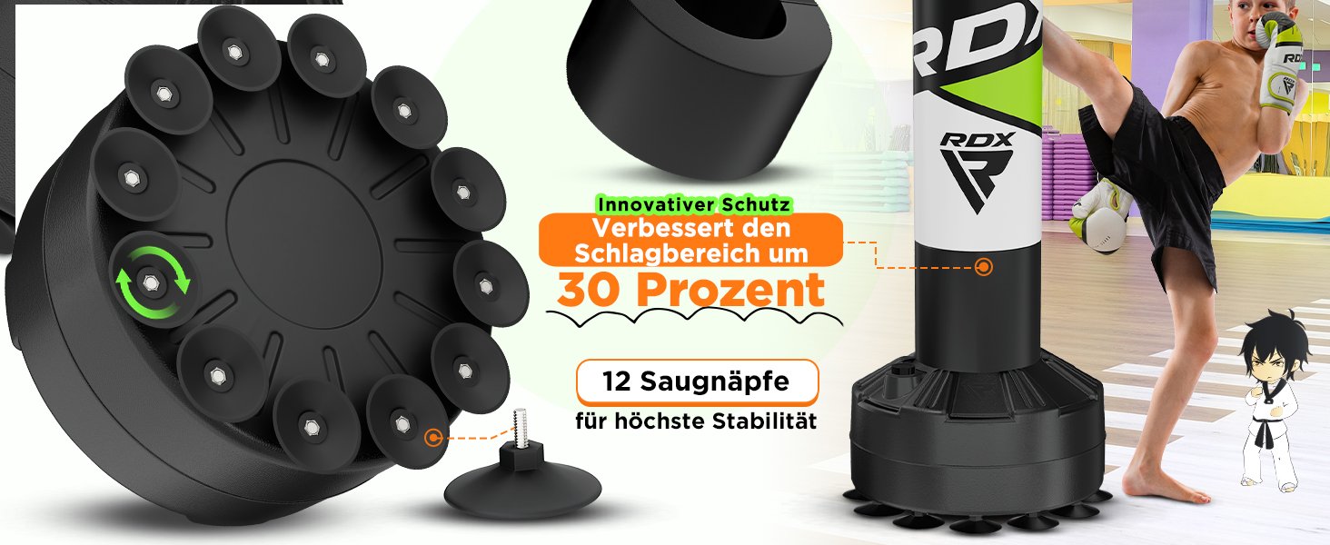 Дитячий боксерський мішок RDX 4ft з підставкою, рукавички для тренувань, MMA, кікбоксинг, бокс, бойові мистецтва, муай-тай, червоний