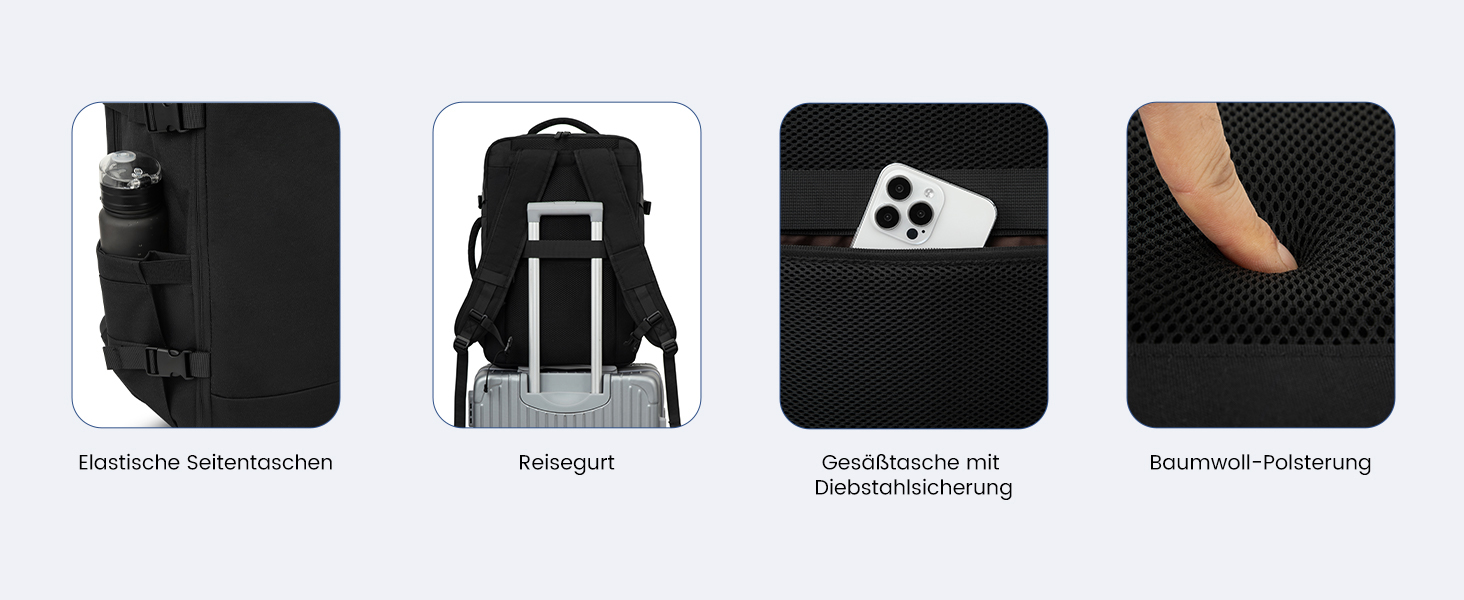 LOVEVOOK Рюкзак-валіза для ручної поклажі, 40L, для ноутбука 17,3