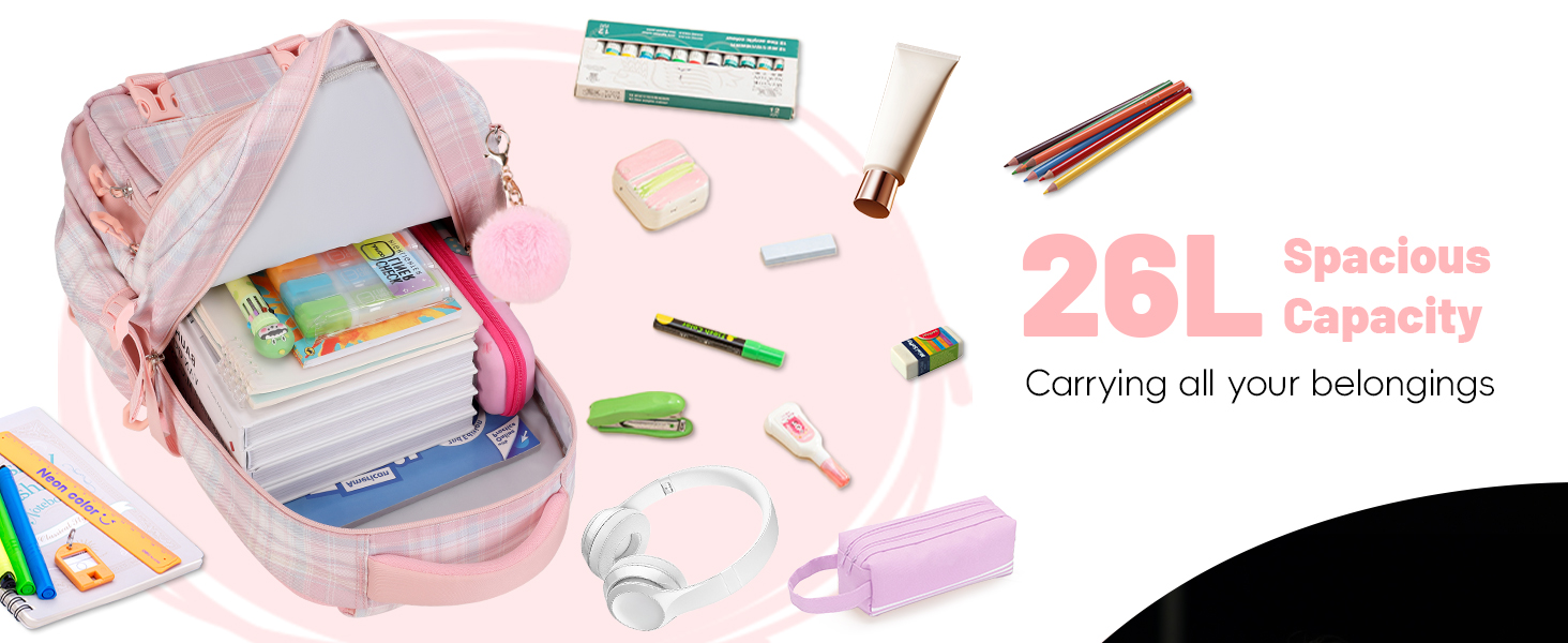 Дитячий рюкзак Tanou для дівчаток, шкільний, ергономічний, великий, модний, в ліловому кольорі