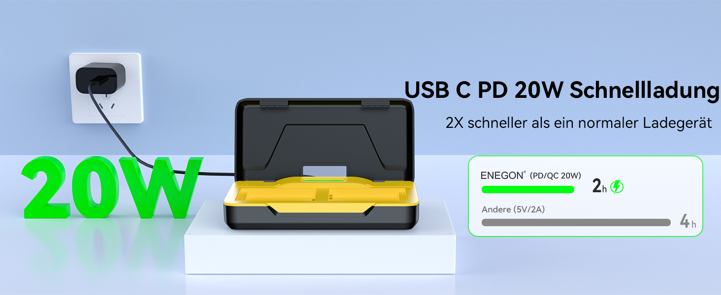 Зарядний пристрій ENAGON NP-FZ100 20W PD з LCD-дисплеєм для Sony Alpha (A7, A9, A7R, FX3, FX30)