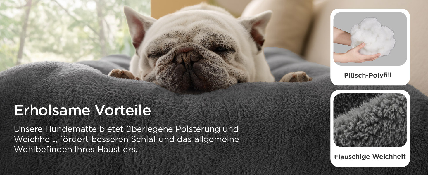 Крісло-лежанка для собак BEDSURE XL - велике, 104x69x8 см, сіре. Лежанка для собак з антиковзним дном, м'яка та зручна.