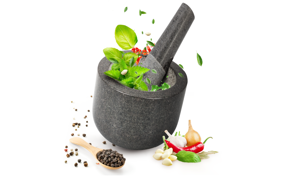 Гранітний ступка з товкачиком Smart-Planet - ступка для спецій, песто та трав, Ø 8,5 см