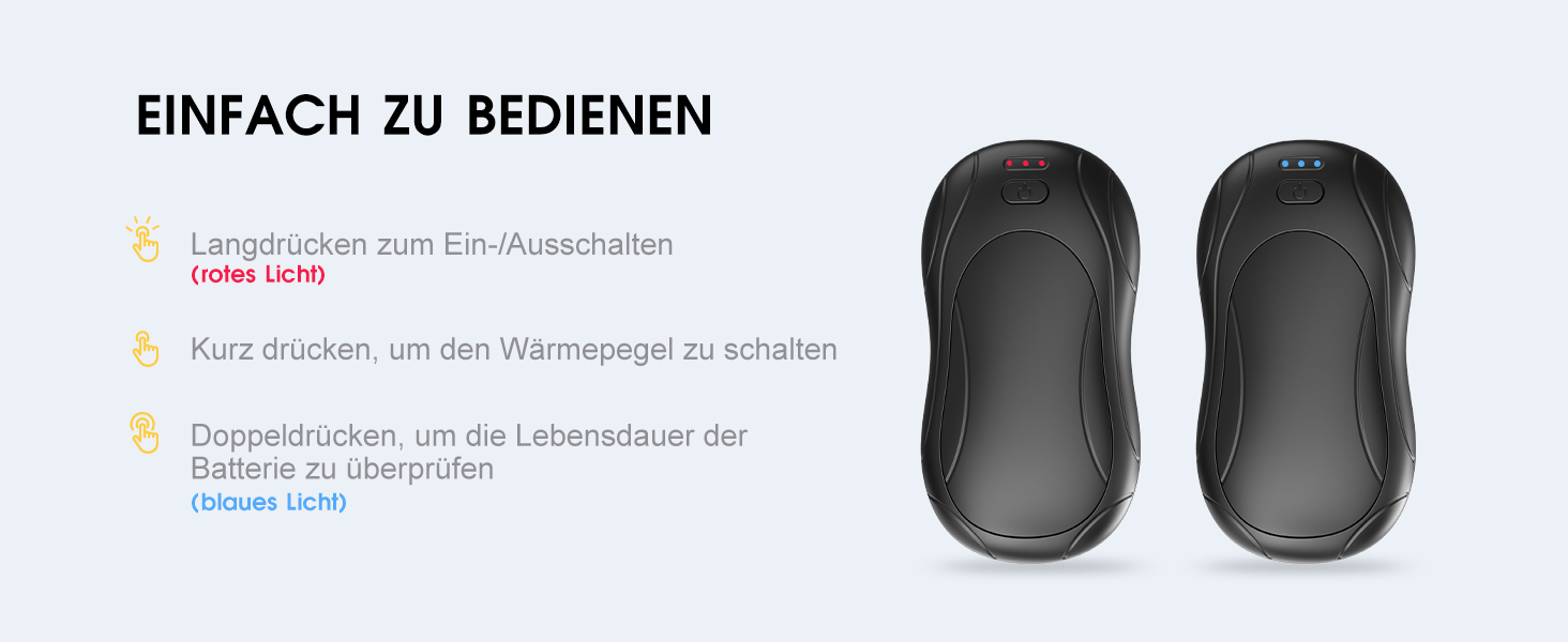 Електричний грілка для рук, USB грілка для рук, 2 шт. - подарунок для жінок, чоловіків, дітей. 3 режими, до 18 годин тепла, для гольфу, кемпінгу, полювання. Чорний