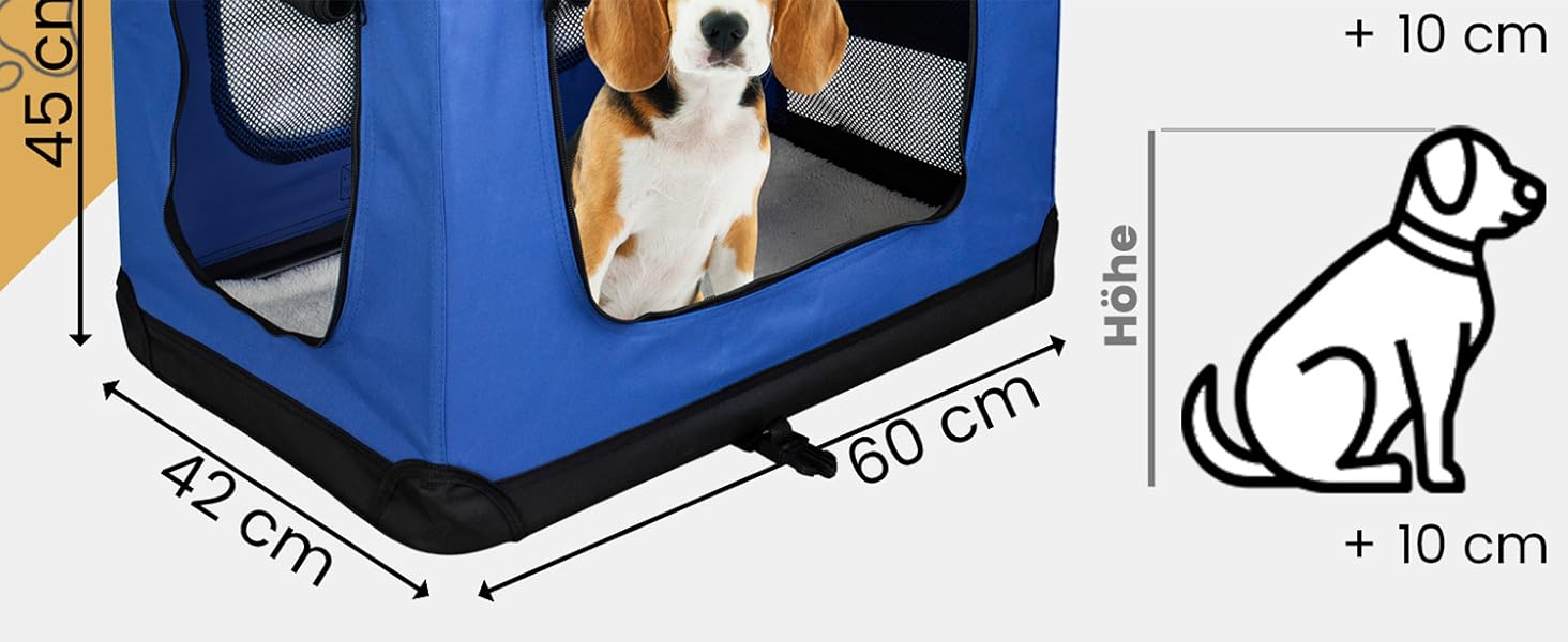 Складана переносна сумка-переноска для собак та котів Petigi (M, 60x42x45 см, блакитна)