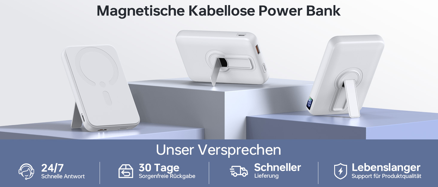 Пауербанк MagSafe 12000mAh з бездротовою зарядкою для iPhone, PD 22.5W, USB-A вихід, LED-дисплей, Type-C вхід/вихід, білий