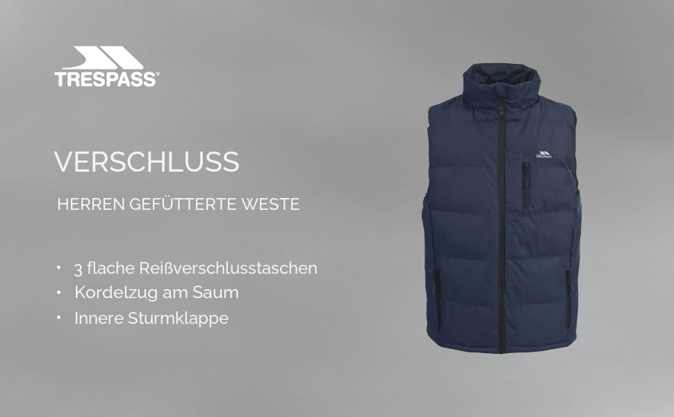 Чоловіча жилетка Trespass Clasp з утепленням, сірого кольору (flint)