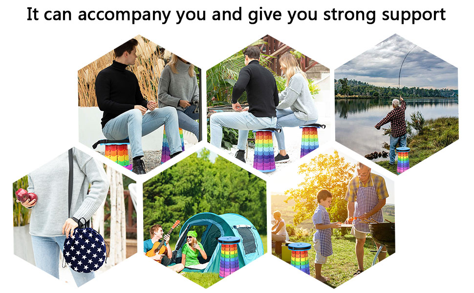 Складний туристичний стільчик Alevmoom, телескопічний, для кемпінгу, риболовлі, BBQ, 600lbs, колір: сіро-зелений (райдужний)