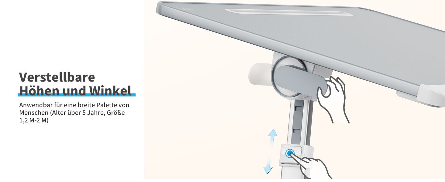 Столик для ноутбука SAIJI 60x45 см, регульована висота, з підставкою для книг, ящиком та кріпленням для планшета. Ідеально для роботи, читання та сніданку.