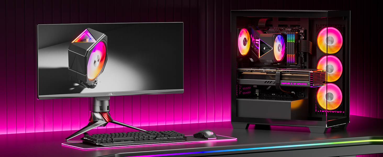 upHere UP1 Elite KC4C: Кулер для процесора з RGB підсвічуванням, 120мм, 4 теплові трубки, сумісний з AMD AM4/AM5 та Intel