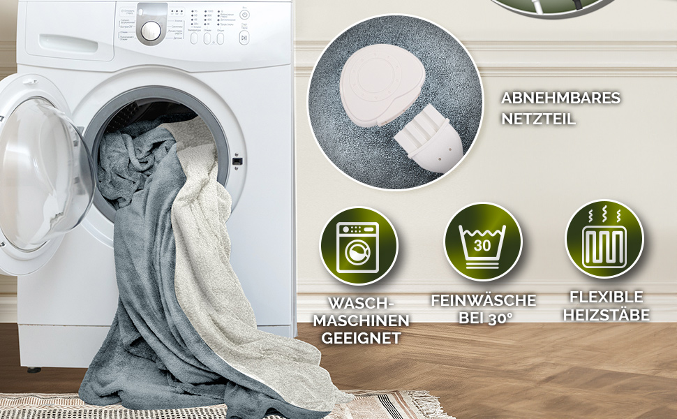 Електрична гріюча ковдра Sinnlein® з автовимкненням 160 x 120 см | 9 температурних режимів | Ковдра для ліжка, дивану | Електрична ковдра з таймером та цифровим дисплеєм (160x120 см, антрацит)