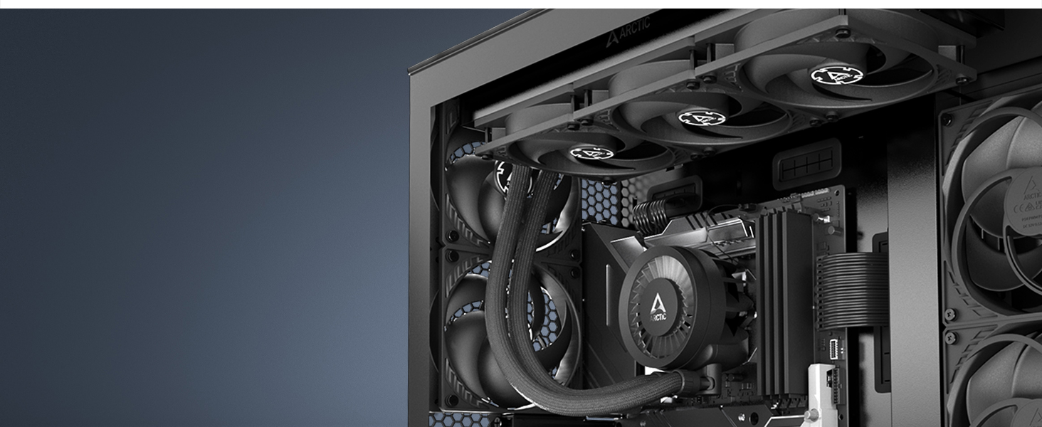 Система водяного охолодження ARCTIC Liquid Freezer III 420 для ПК: 3x140 мм вентилятори, радіатор 38 мм, PWM-насос, сумісність AM5/AM4, LGA1851/1700