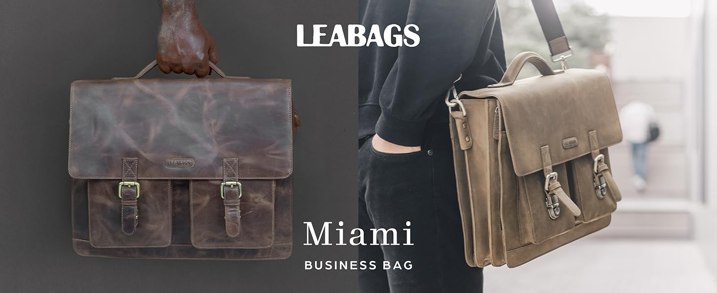 Шкіряна сумка-портфель LEABAGS для ноутбука 15