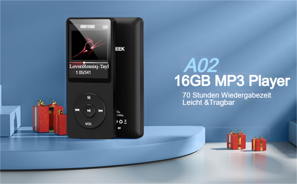 MP3-плеєр AGPTEK 32GB зі спікером, 70 годин роботи від акумулятора, 1.8