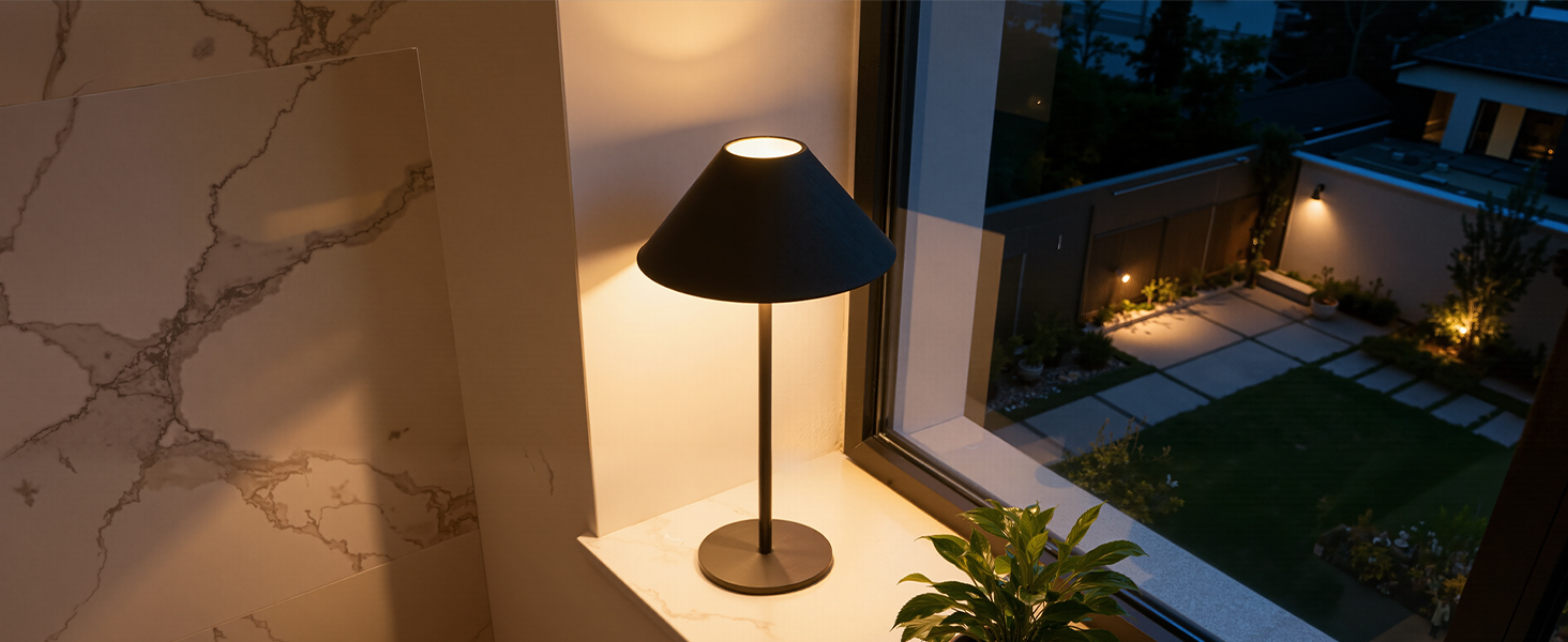 BOJIM 2 шт. LED настільна лампа з акумулятором, бездротова, USB, диммування, магнітна, IP54, для балкона/на вулицю (Антрацит)