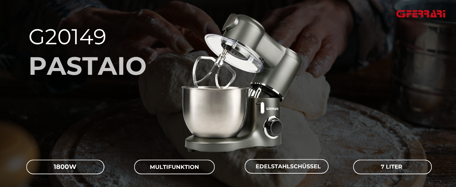 Планетарний міксер G3 Ferrari Pastaio, нержавіюча сталь, антрацит