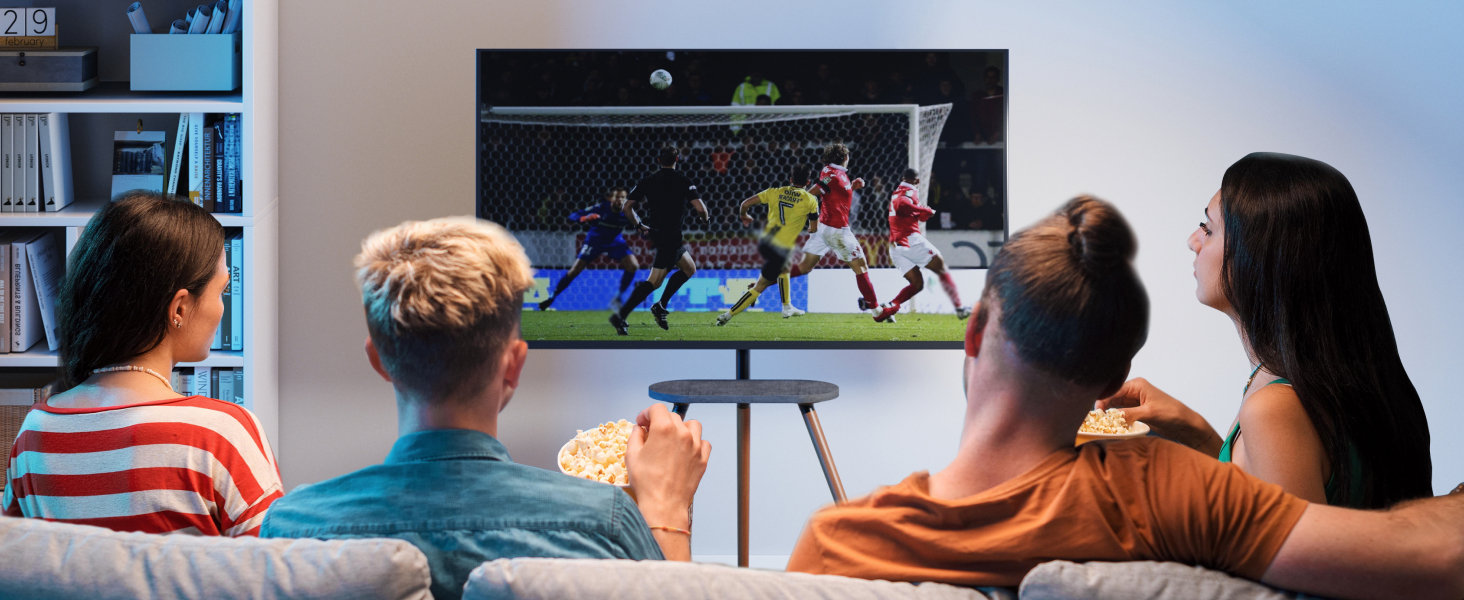 ECOTINY Adjustable TV Stand for 40-65 Inch LCD LED OLED TVs - Swivel & Height Adjustable, Portable Wood TV Stand with Wood Tray, VESA 400x400, Black Walnut & White Finish