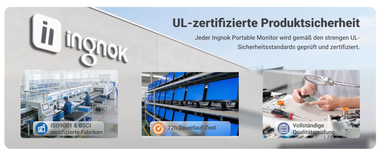 Портативний монітор Ingnok 15.6 дюймів, FHD 1080P IPS з підставкою, для ноутбука, ПК, Mac, PS3/4/5/X-box, USB-C & HDMI, 15.6 (підставка)