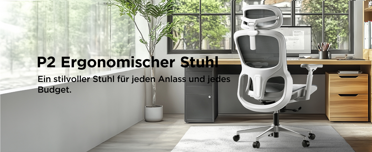 Hbada P2 Air Ergonomic Office Chair with 3D Lumbar Support, Adjustable Mesh Chair with 3D Armrests & Headrest - Home & Office Desk Chair (White, Luxury Version)