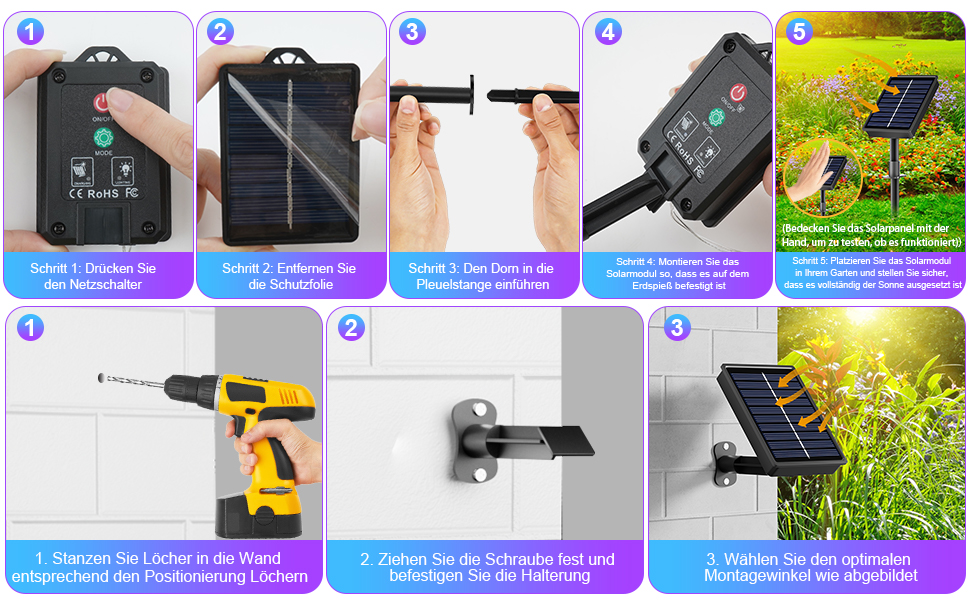 Сонячна гірлянда для вулиці, 60 LED, 13.2м, 8 режимів, IP65, тепле світло. Декорація для балкона, тераси, саду, ялинки.