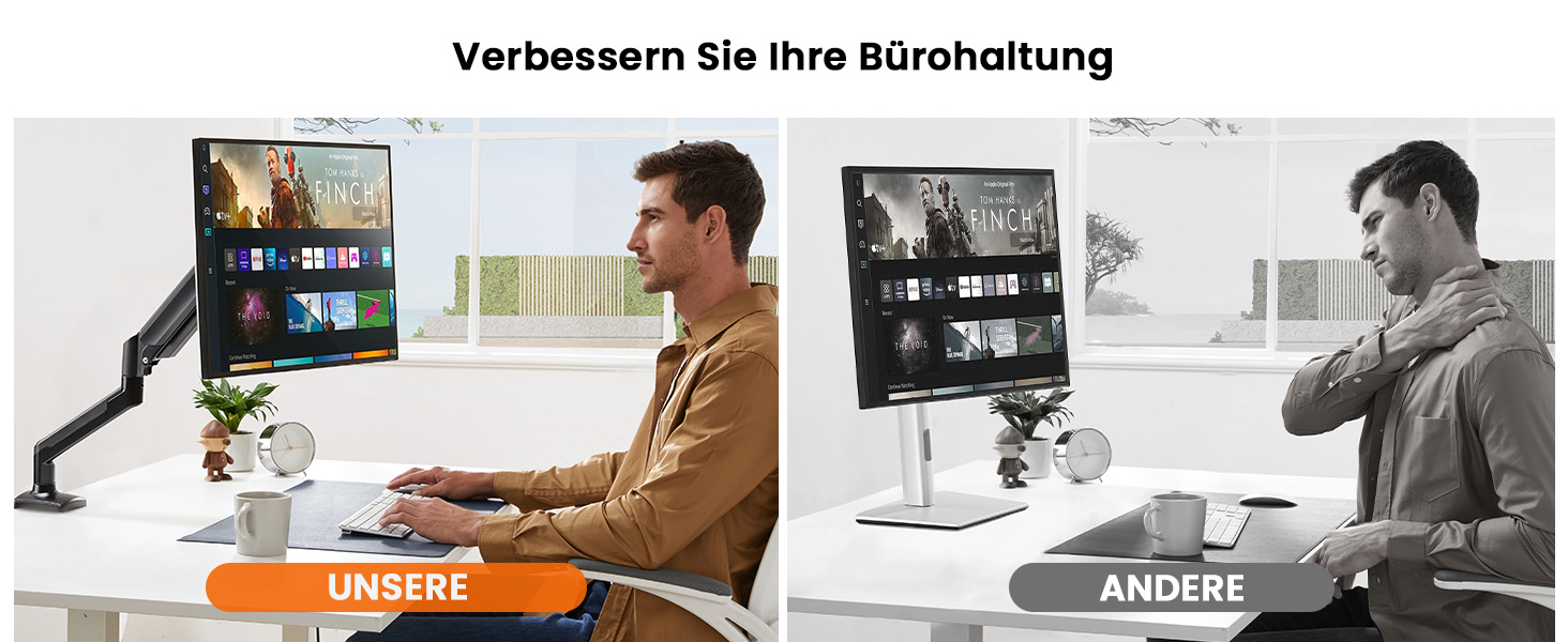 Кріплення для монітора ErGear 13-34 дюйми, до 10 кг, VESA 75/100, гнучка підставка для ігор