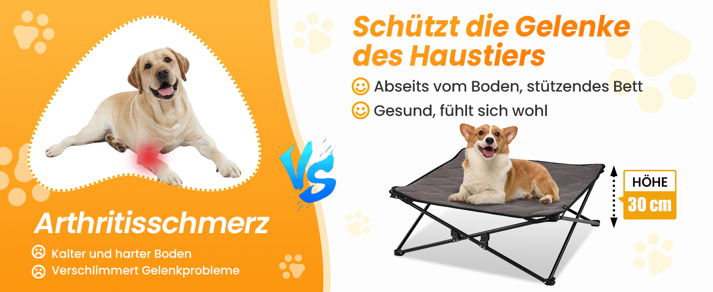 КінгКемп Лежанка для собак - портативна, з дихаючою сіткою та замшевим килимком, чорна, 57x57x23 см (77x77x30 см)