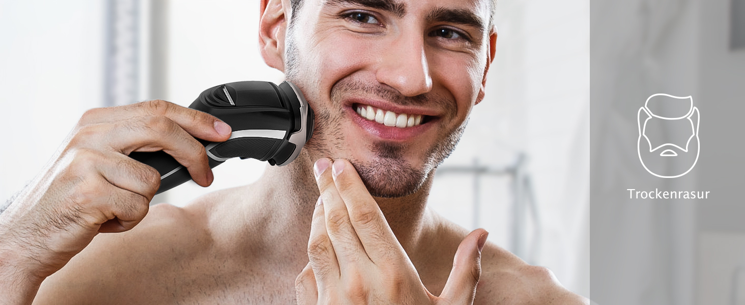 Електричний чоловічий бритва MAX-T ProSkin LED з тримером, для сухого та вологого гоління, акумуляторний, чорний