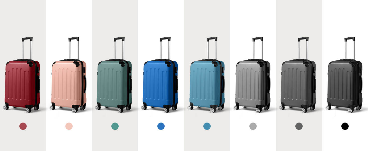 Набір валіз LEADZM 3 шт. з захистом кутів, ABS, телескопічна ручка, ручна поклажа, контрастне забарвлення (кремово-білий)