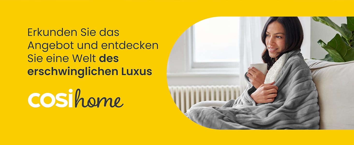 Електрична ковдра Cosi Home 180x130 см з підігрівом, автоматичним вимкненням, захистом від перегріву, з матеріалу Sherpa та Fleece, 10 температурних режимів, пульт керування, сірий колір