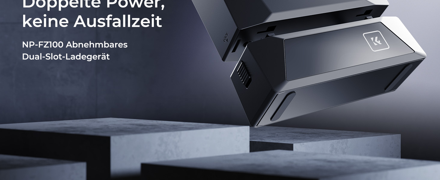 Акумулятор K&F CONCEPT NP-FZ100 2600mAh з зарядним пристроєм для Sony Alpha A7 III A9, 18W PD/QC