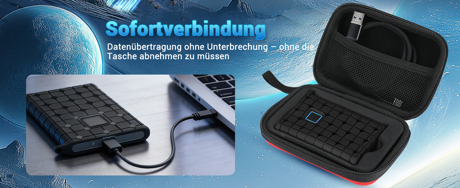 Чохол ProCase для SSD Samsung T7/T7 Touch (500GB/1TB/2TB) - ударостійкий, з силіконовою вставкою, червоний