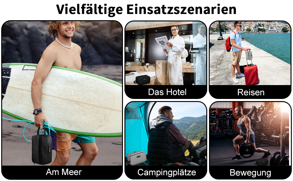 Чоловіча косметичка-органайзер, водонепроникна з PU-шкіри, сіра. Двошарова туалетна сумка для подорожей